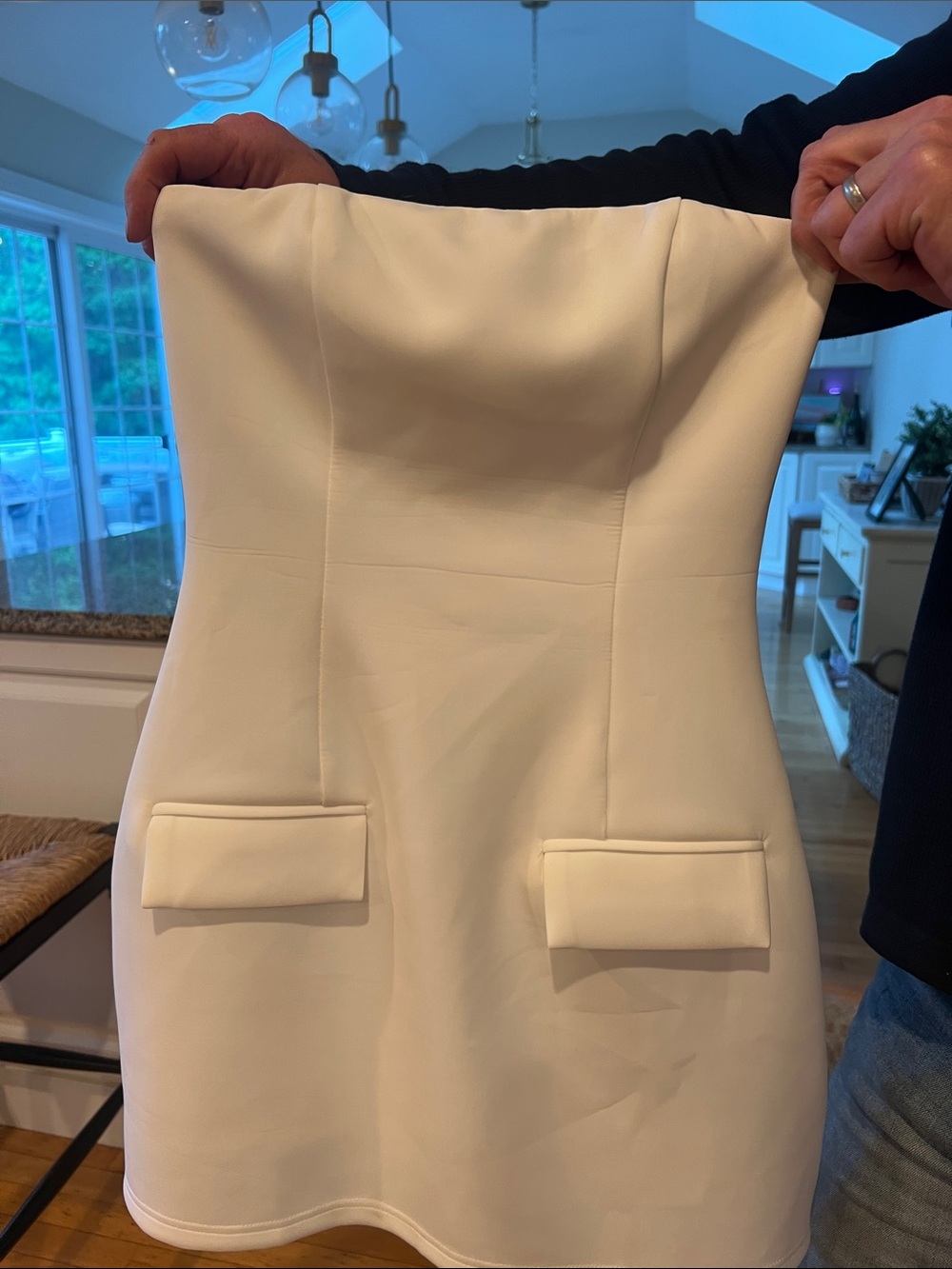 White strapless Dress - Elegant Graduation Style